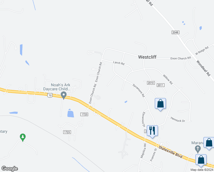 map of restaurants, bars, coffee shops, grocery stores, and more near 100 Spruce Drive in Salisbury