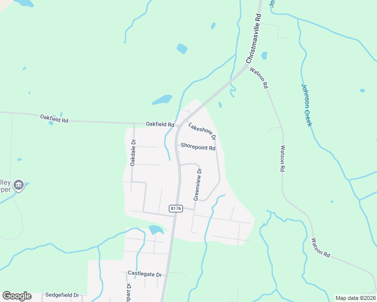 map of restaurants, bars, coffee shops, grocery stores, and more near 4 Shorepoint Road in Oakfield