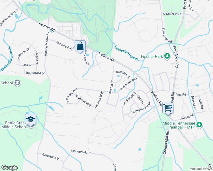 map of restaurants, bars, coffee shops, grocery stores, and more near 1198 Weaver Farm Lane in Spring Hill