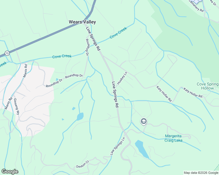map of restaurants, bars, coffee shops, grocery stores, and more near 3403 Line Springs Road in Sevierville