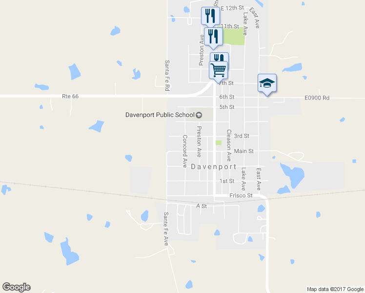 map of restaurants, bars, coffee shops, grocery stores, and more near 204 Main Street in Stroud