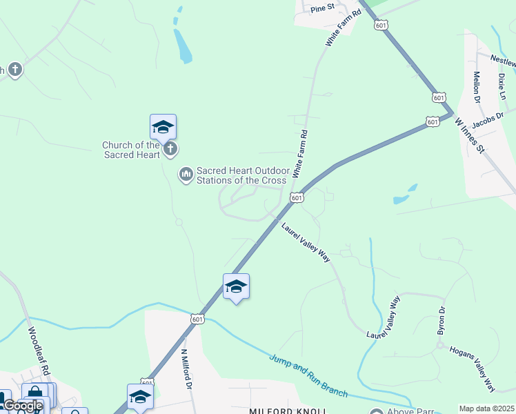 map of restaurants, bars, coffee shops, grocery stores, and more near 301 Hidden Creek Circle in Salisbury