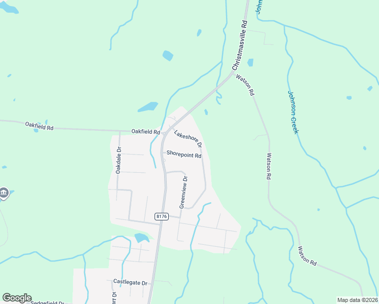map of restaurants, bars, coffee shops, grocery stores, and more near 13 Shorepoint Road in Oakfield