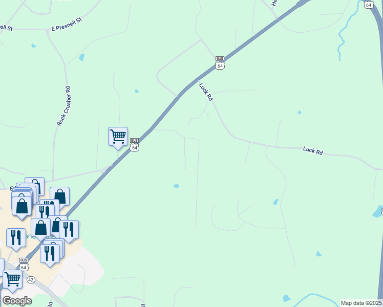 map of restaurants, bars, coffee shops, grocery stores, and more near 258 Beane Street in Asheboro