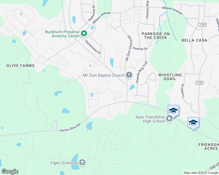 map of restaurants, bars, coffee shops, grocery stores, and more near 2807 Macbeth Lane in Apex