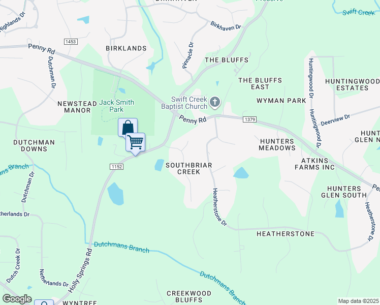 map of restaurants, bars, coffee shops, grocery stores, and more near 8108 Iron Bark Court in Raleigh