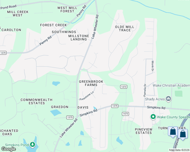 map of restaurants, bars, coffee shops, grocery stores, and more near 1305 Wireglass Court in Raleigh