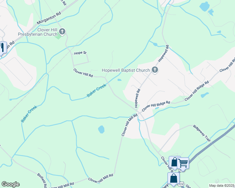 map of restaurants, bars, coffee shops, grocery stores, and more near 505 Clover Hill Road in Maryville