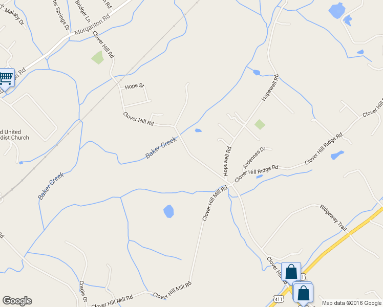map of restaurants, bars, coffee shops, grocery stores, and more near 505 Clover Hill Road in Maryville