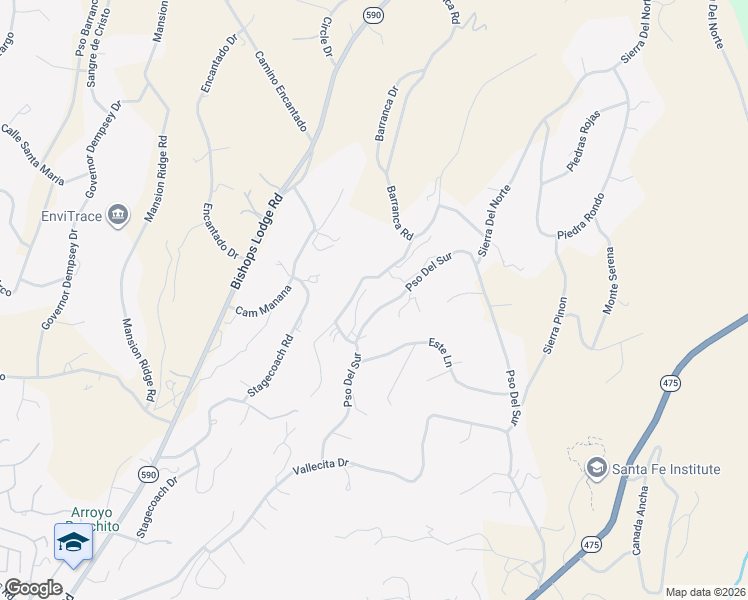 map of restaurants, bars, coffee shops, grocery stores, and more near 957 Paseo Del Sur in Santa Fe