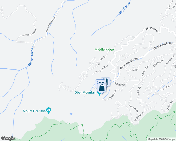map of restaurants, bars, coffee shops, grocery stores, and more near 1260 Ski View Drive in Gatlinburg