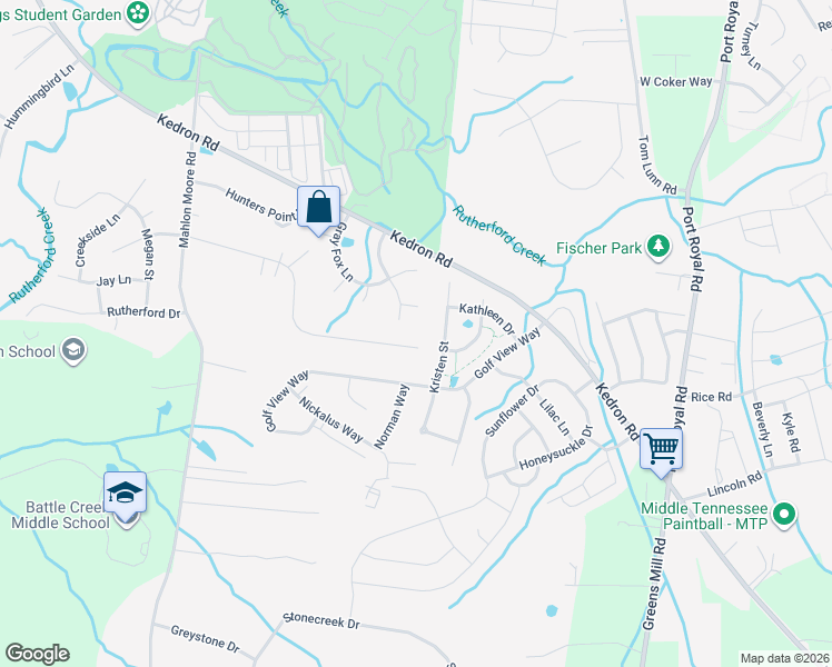 map of restaurants, bars, coffee shops, grocery stores, and more near 1197 Weaver Farm Lane in Spring Hill