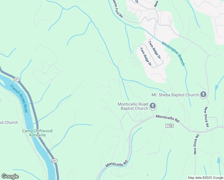 map of restaurants, bars, coffee shops, grocery stores, and more near 110 Spicewood Road in Weaverville