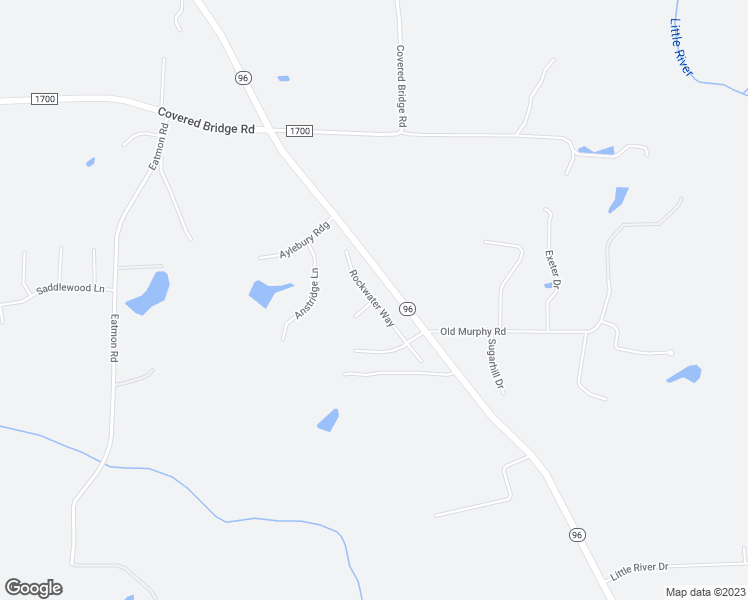 map of restaurants, bars, coffee shops, grocery stores, and more near Rockwater Way in Johnston County