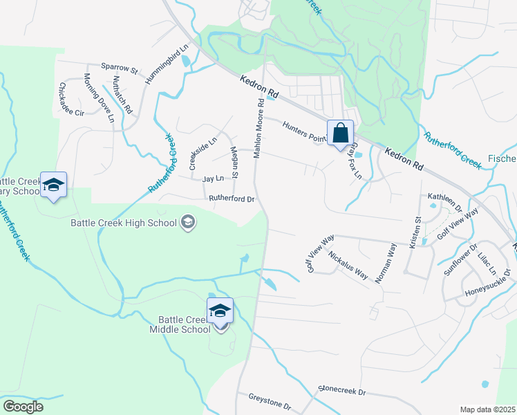 map of restaurants, bars, coffee shops, grocery stores, and more near 3557 Mahlon Moore Road in Spring Hill