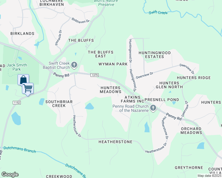 map of restaurants, bars, coffee shops, grocery stores, and more near 3100 White Dove Court in Raleigh