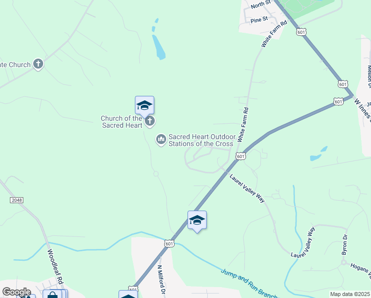 map of restaurants, bars, coffee shops, grocery stores, and more near 702 Hidden Creek Circle in Salisbury