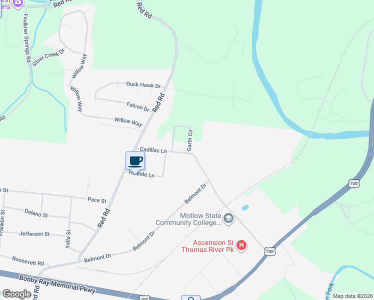 map of restaurants, bars, coffee shops, grocery stores, and more near 622 Cadillac Lane in McMinnville