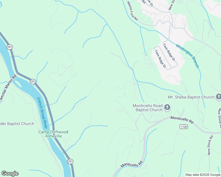 map of restaurants, bars, coffee shops, grocery stores, and more near 15 Ginger Spice Trail in Weaverville
