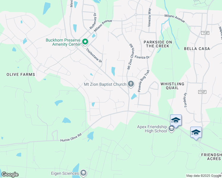 map of restaurants, bars, coffee shops, grocery stores, and more near 2724 Richardson Road in Apex