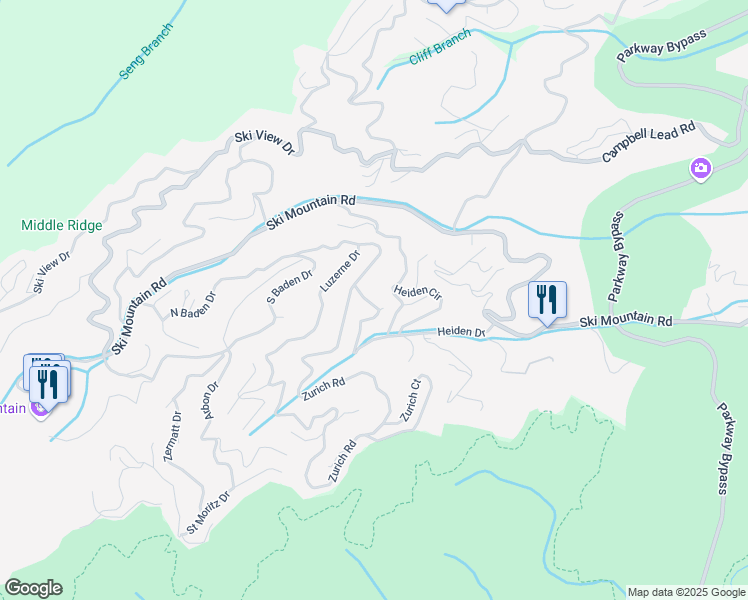 map of restaurants, bars, coffee shops, grocery stores, and more near 910 Echo Place in Gatlinburg