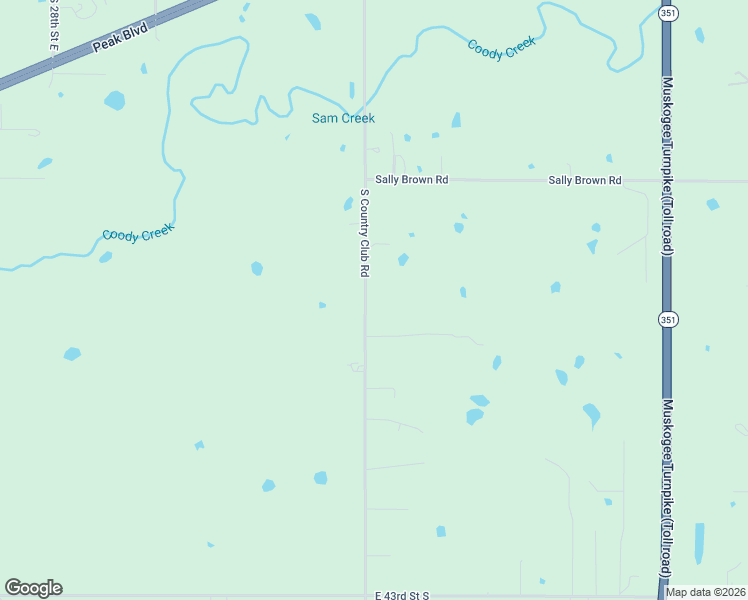 map of restaurants, bars, coffee shops, grocery stores, and more near 3510 South Country Club Road in Muskogee