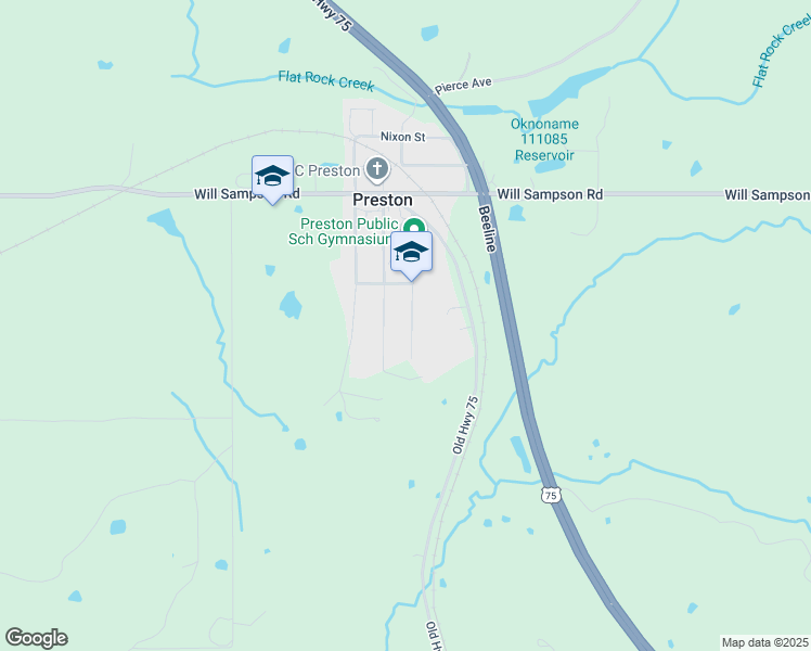 map of restaurants, bars, coffee shops, grocery stores, and more near 10299 Pringey Avenue in Preston