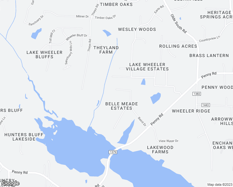 map of restaurants, bars, coffee shops, grocery stores, and more near 5704 Baird Drive in Raleigh