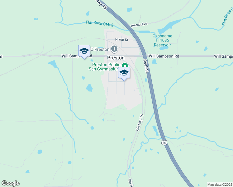 map of restaurants, bars, coffee shops, grocery stores, and more near 10299 Pringey Avenue in Preston