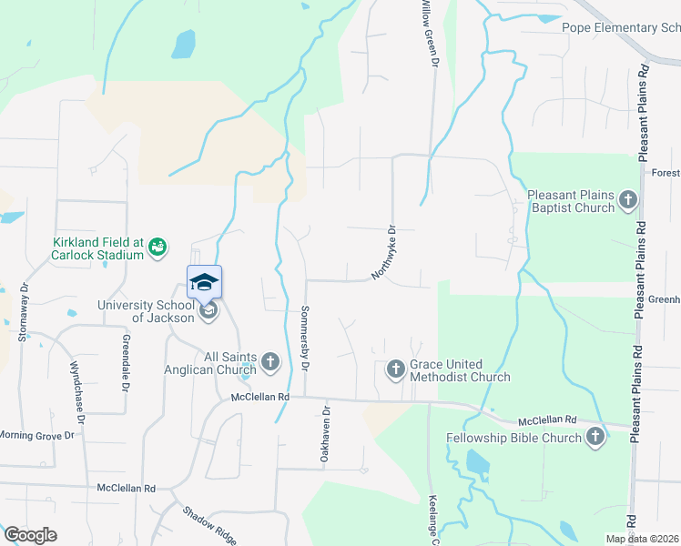 map of restaurants, bars, coffee shops, grocery stores, and more near 37 Northwyke Drive in Jackson