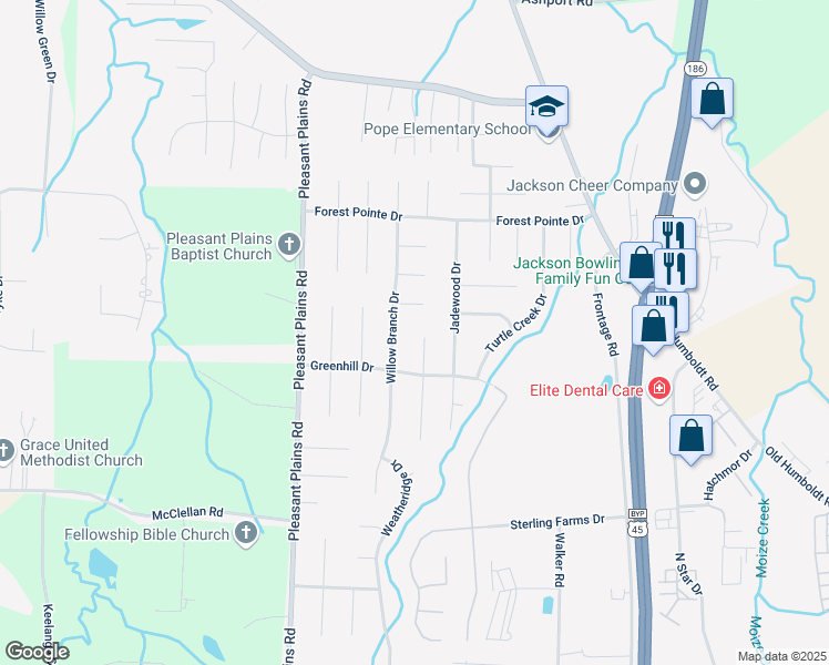 map of restaurants, bars, coffee shops, grocery stores, and more near 37 Cotton Blossom Cove in Jackson