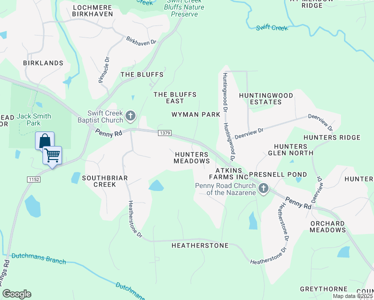map of restaurants, bars, coffee shops, grocery stores, and more near 3100 White Dove Court in Raleigh