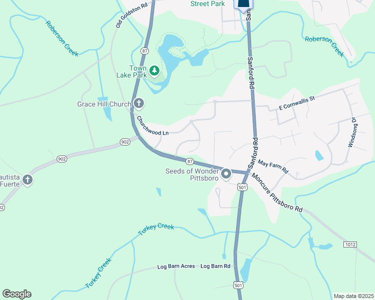 map of restaurants, bars, coffee shops, grocery stores, and more near 9 Silverstone Drive in Pittsboro