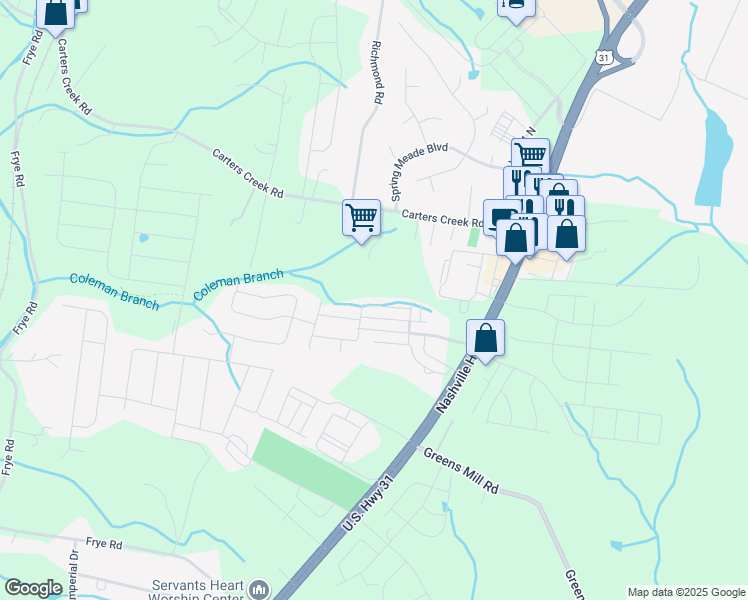 map of restaurants, bars, coffee shops, grocery stores, and more near 2434 Duxbury Dr in Columbia