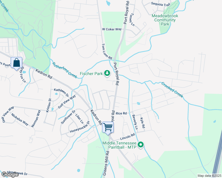 map of restaurants, bars, coffee shops, grocery stores, and more near 5027 Deer Creek Court in Spring Hill