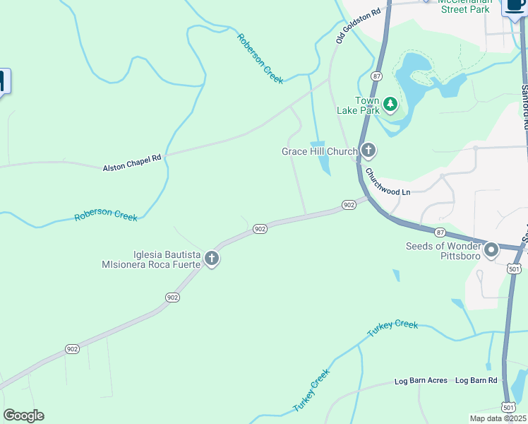 map of restaurants, bars, coffee shops, grocery stores, and more near 1130 North Carolina 902 in Pittsboro