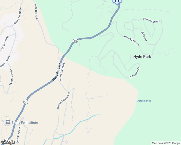 map of restaurants, bars, coffee shops, grocery stores, and more near 1105 South Summit Ridge in Santa Fe
