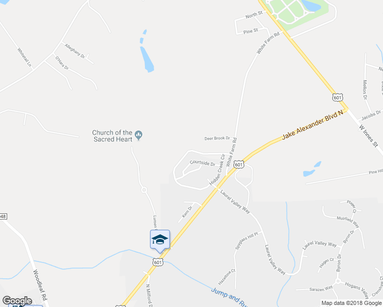 map of restaurants, bars, coffee shops, grocery stores, and more near 803 Hidden Creek Circle in Salisbury