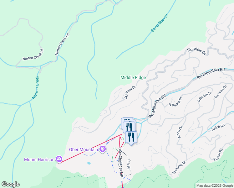map of restaurants, bars, coffee shops, grocery stores, and more near 1207 Sky High Way in Gatlinburg