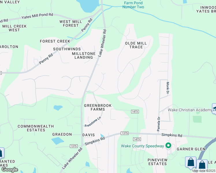 map of restaurants, bars, coffee shops, grocery stores, and more near 1301 Charland Court in Raleigh