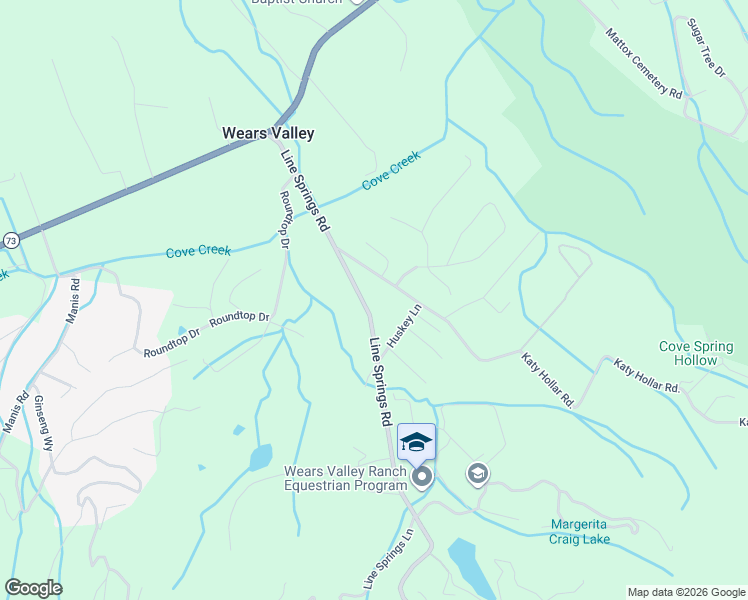 map of restaurants, bars, coffee shops, grocery stores, and more near 3357 Line Springs Road in Sevierville