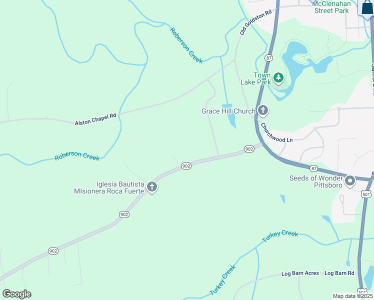 map of restaurants, bars, coffee shops, grocery stores, and more near 1130 North Carolina 902 in Pittsboro