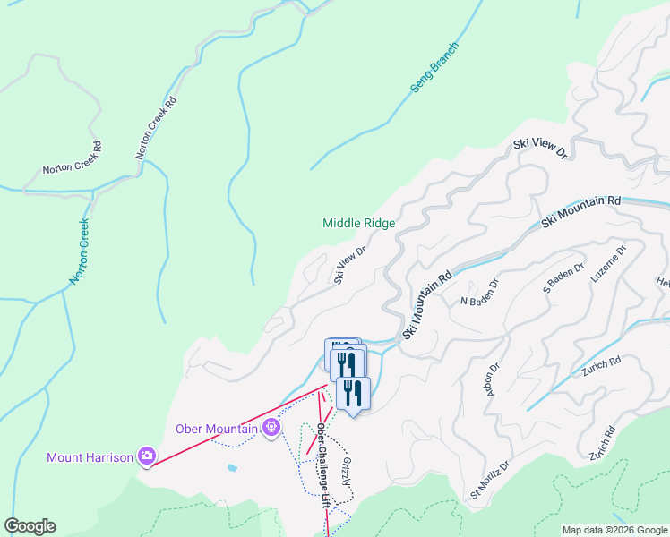 map of restaurants, bars, coffee shops, grocery stores, and more near 1207 Sky High Way in Gatlinburg