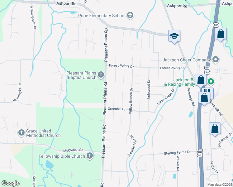 map of restaurants, bars, coffee shops, grocery stores, and more near 61 Wakefield Cove in Jackson