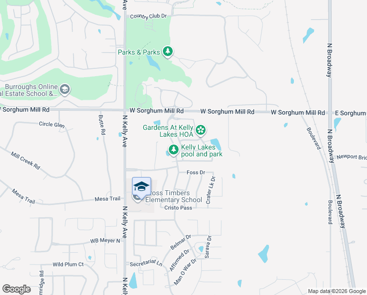 map of restaurants, bars, coffee shops, grocery stores, and more near 641 Spavinaw Lane in Edmond