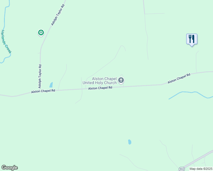 map of restaurants, bars, coffee shops, grocery stores, and more near 1950 Alston Chapel Road in Pittsboro