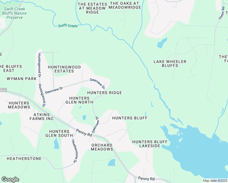 map of restaurants, bars, coffee shops, grocery stores, and more near 6348 Deerview Drive in Raleigh