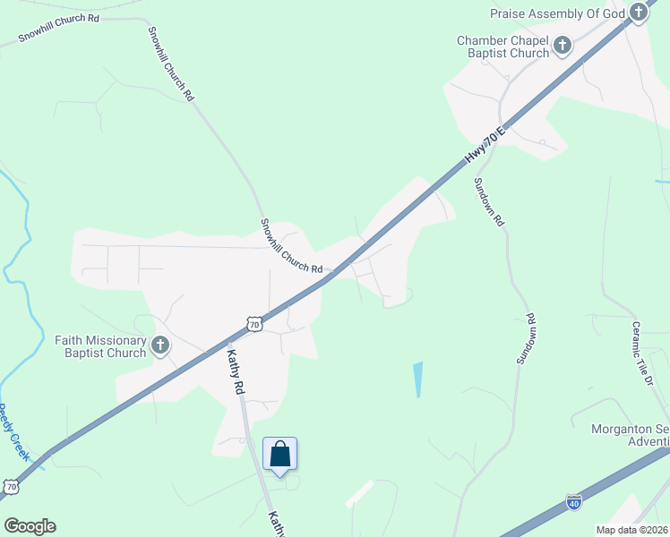 map of restaurants, bars, coffee shops, grocery stores, and more near 1414 U.S. 70 in Morganton