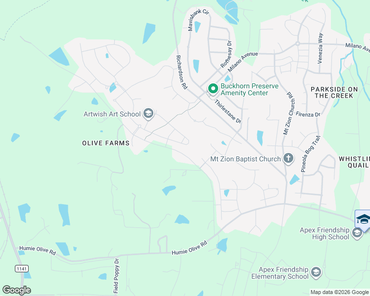 map of restaurants, bars, coffee shops, grocery stores, and more near 3424 Willow Green Drive in Apex