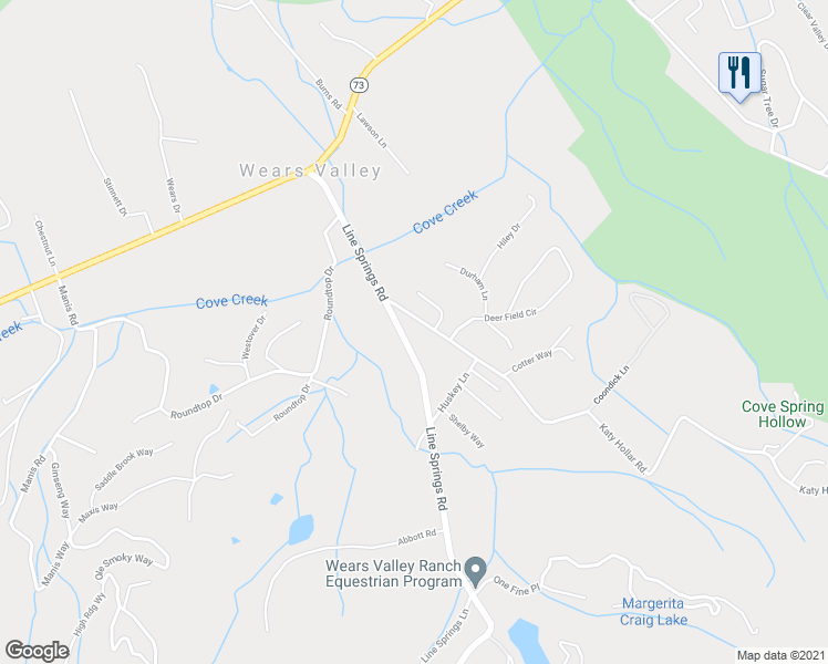 map of restaurants, bars, coffee shops, grocery stores, and more near 3955 Katy Hollar Rd in Pigeon Forge